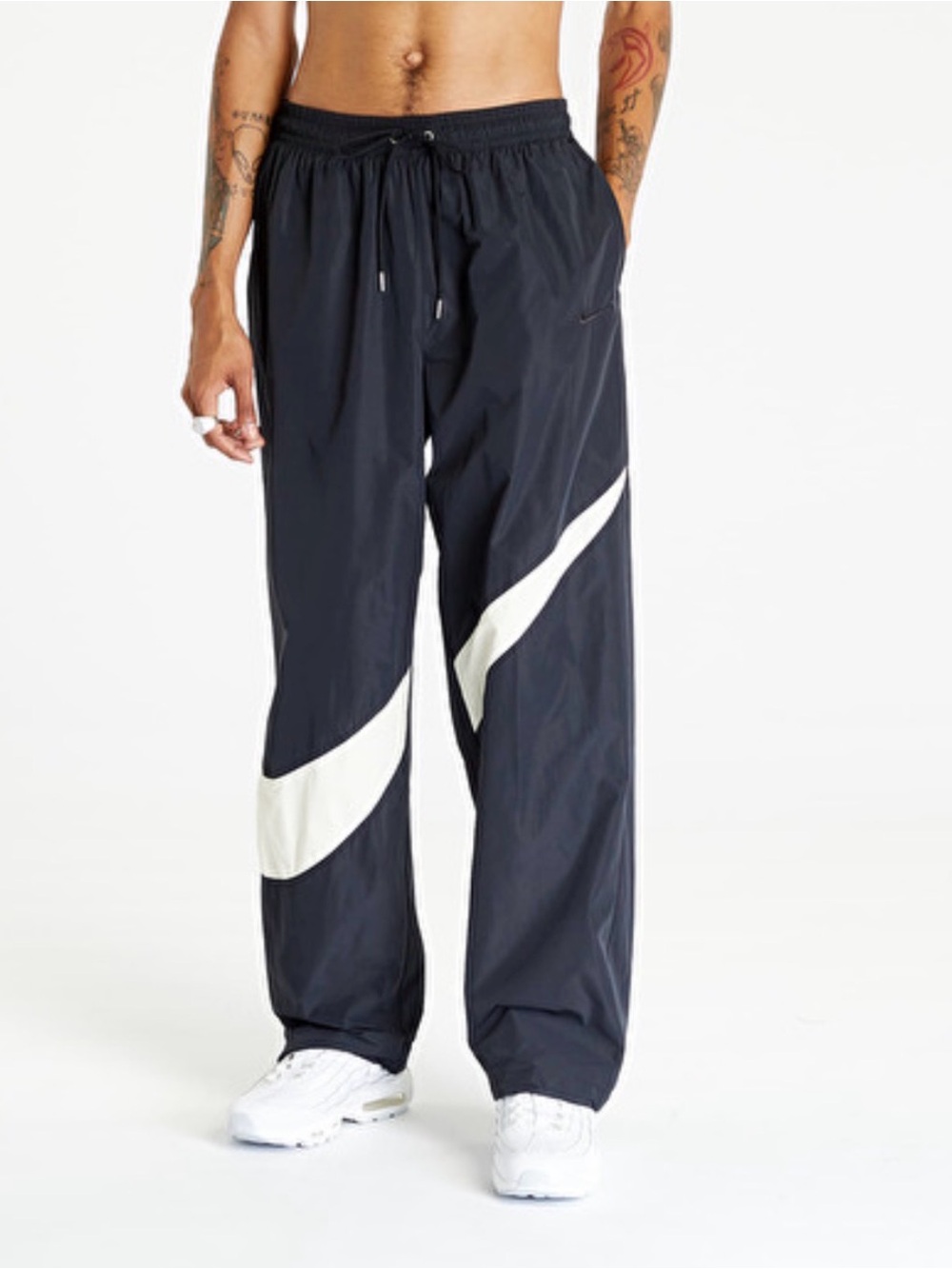 Nike Black and White Men's Track Joggers
